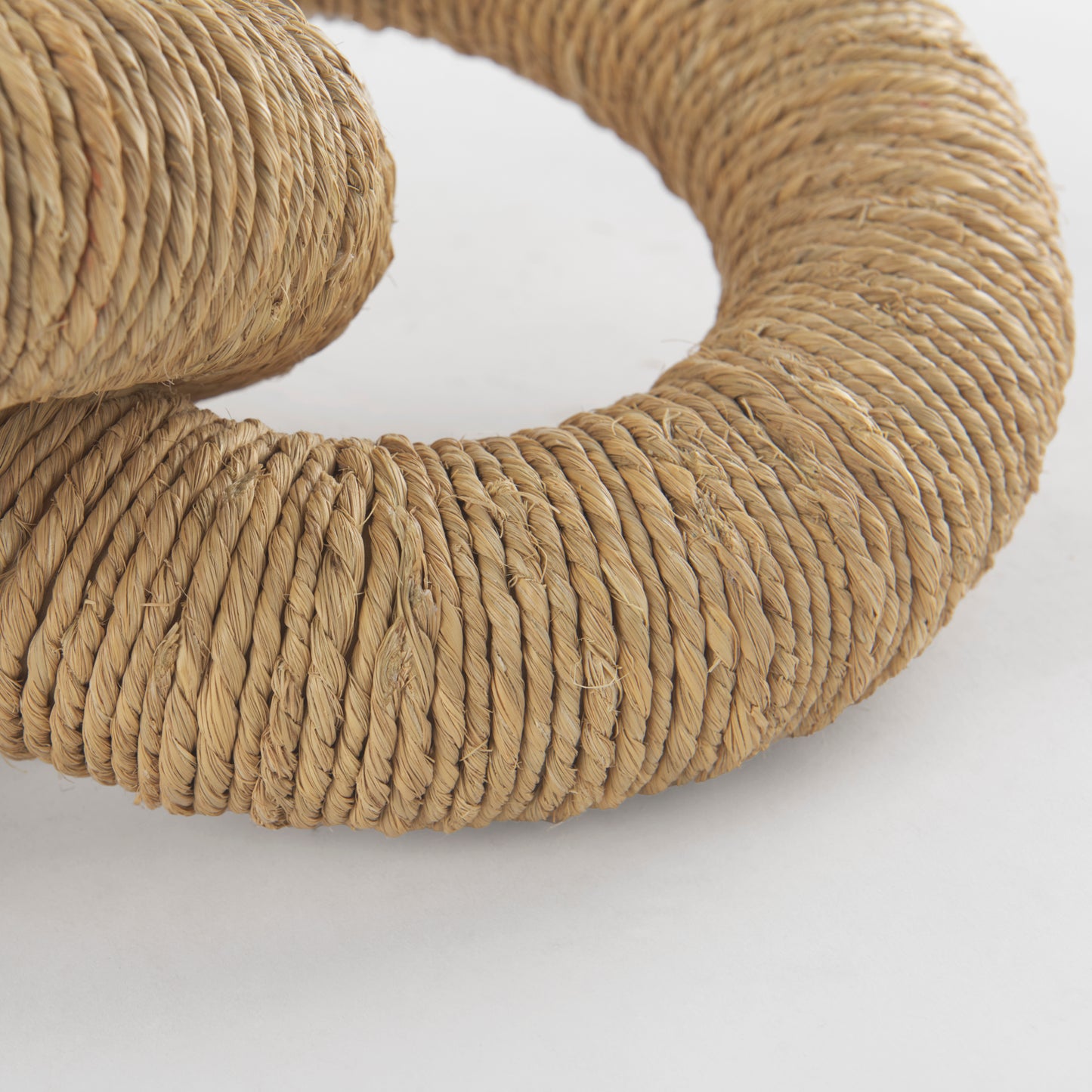 Alize Jute Wrapped Solid Wood Circular Chain Link Decorative Object