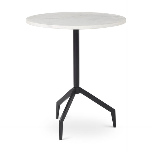 Serre Accent Table White Marble | Black Metal - end-and-side-tables