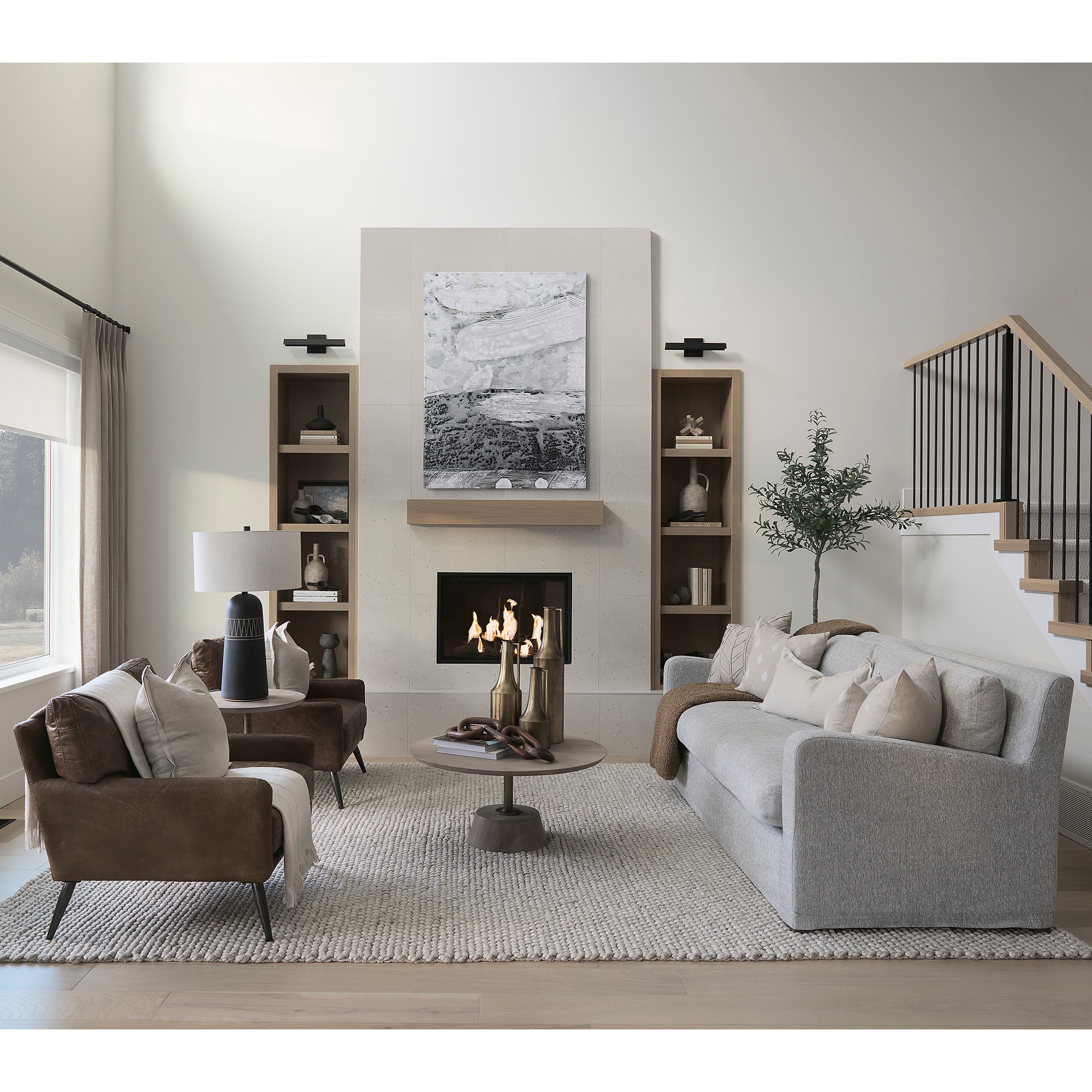 Denly II 92.5W Frost Gray Slipcover Three Seater Sofa