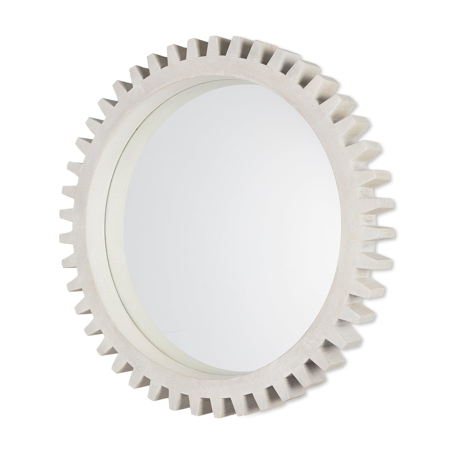 Cog Wall Mirror Sundance Whitewashed Wood | 36’’ - wall-mirrors-grouped