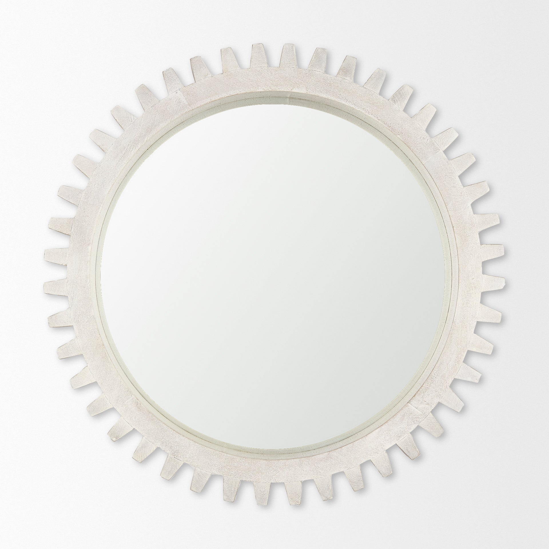 Cog Wall Mirror Sundance Whitewashed Wood | 36’’ - wall-mirrors-grouped