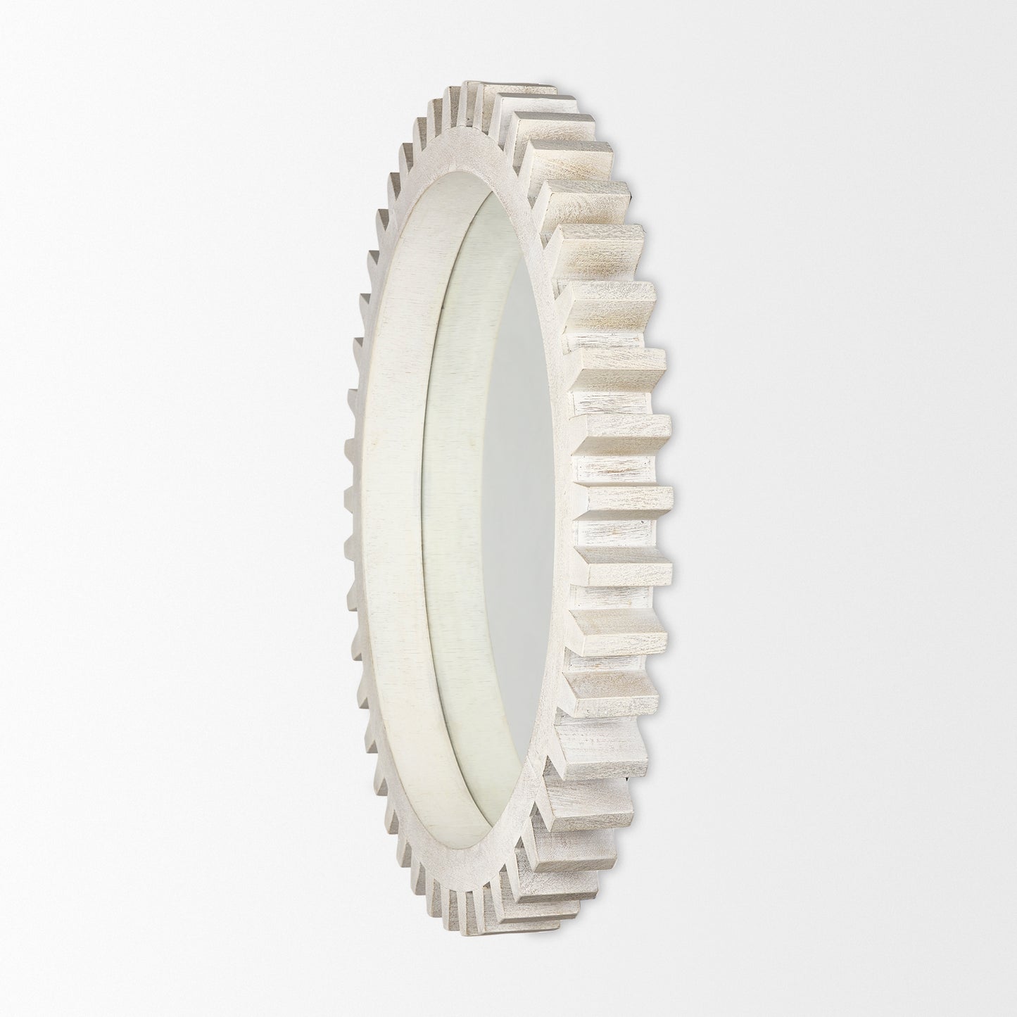 Cog Wall Mirror Sundance Whitewashed Wood | 36’’ - wall-mirrors-grouped