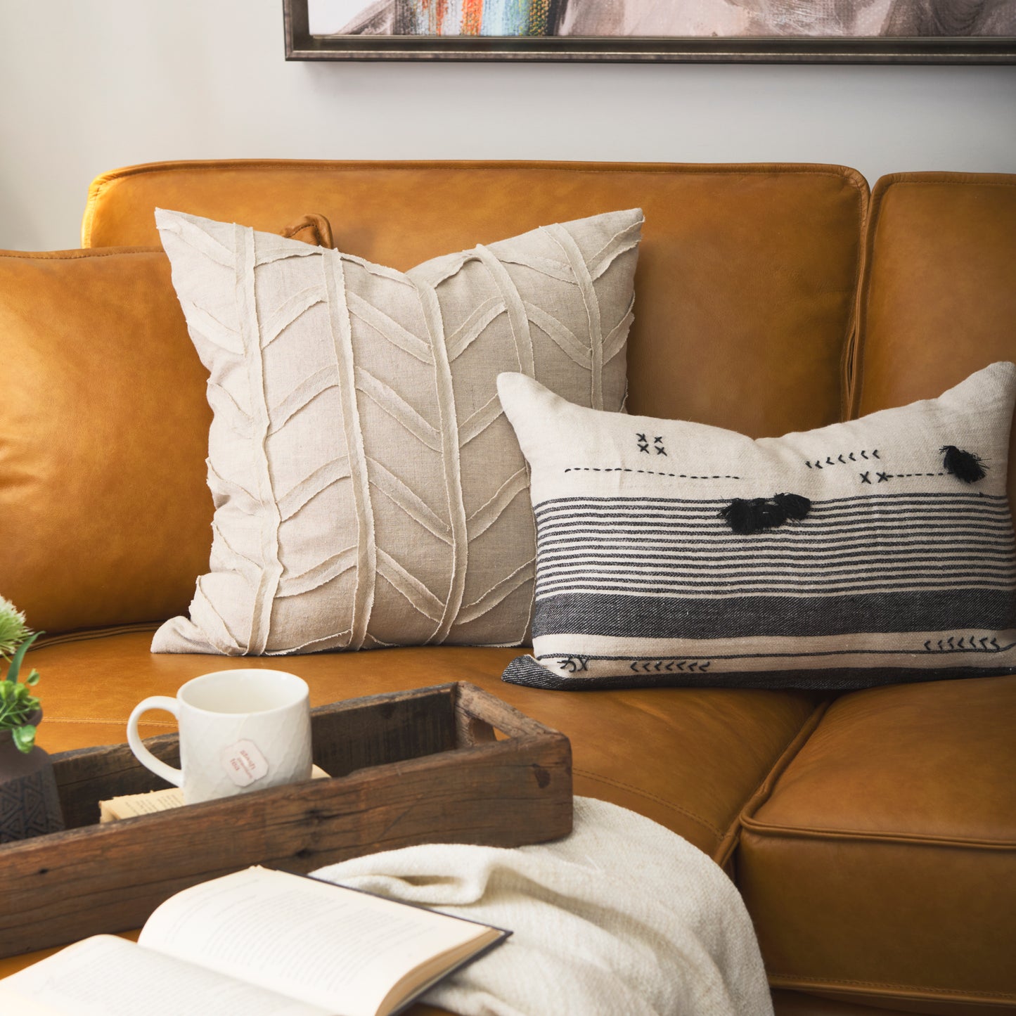 Ivivva 20x20 Beige Fabric Textured Pillow Cover