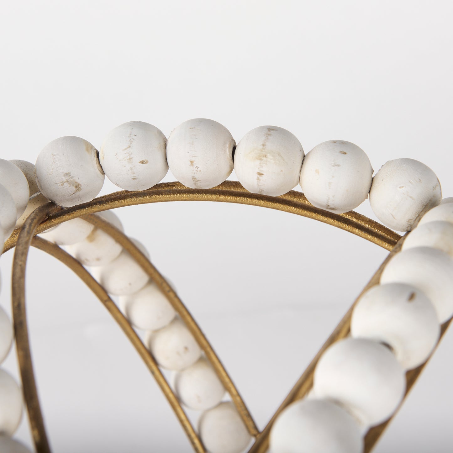 Espanlade II Large 11L x 11W White Wooden Beaded Orb