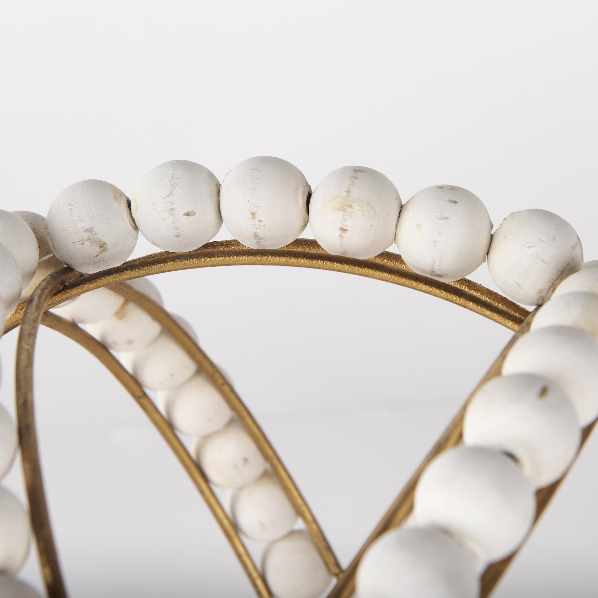 Espanlade II Large 11L x 11W White Wooden Beaded Orb