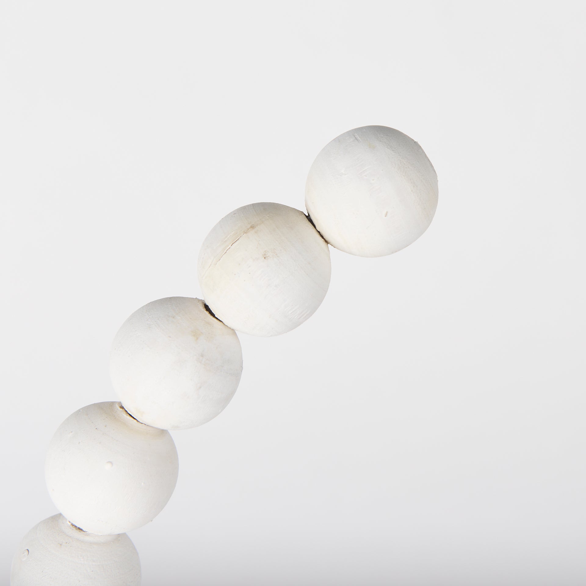Pontchartrain II (Large) 11L x 6W White Beaded Broken Sphere Decorative Object W/ Gold Base