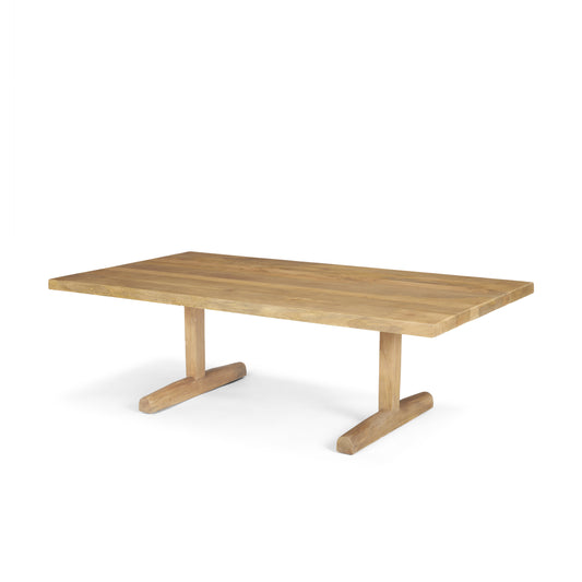 Viktor 55"L Light Brown Solid Wood Coffee Table