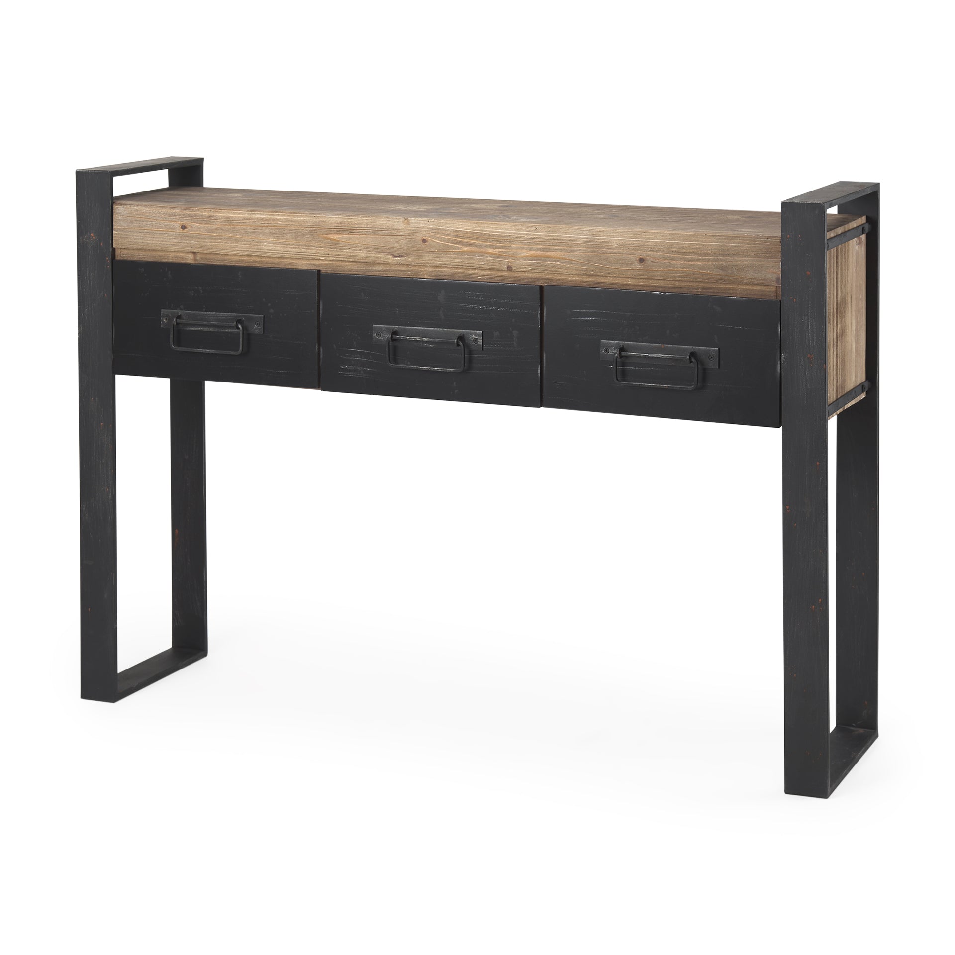 Carga Console Table Brown Wood | Black Metal - console-tables