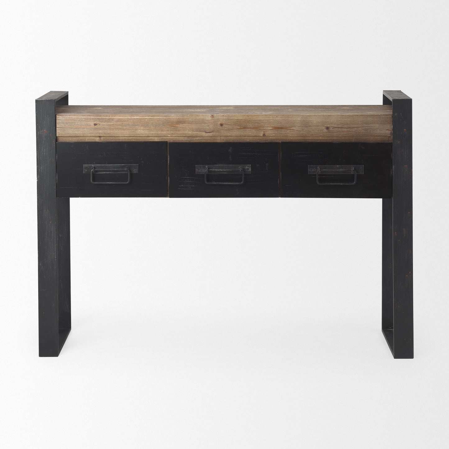 Carga Console Table Brown Wood | Black Metal - console-tables