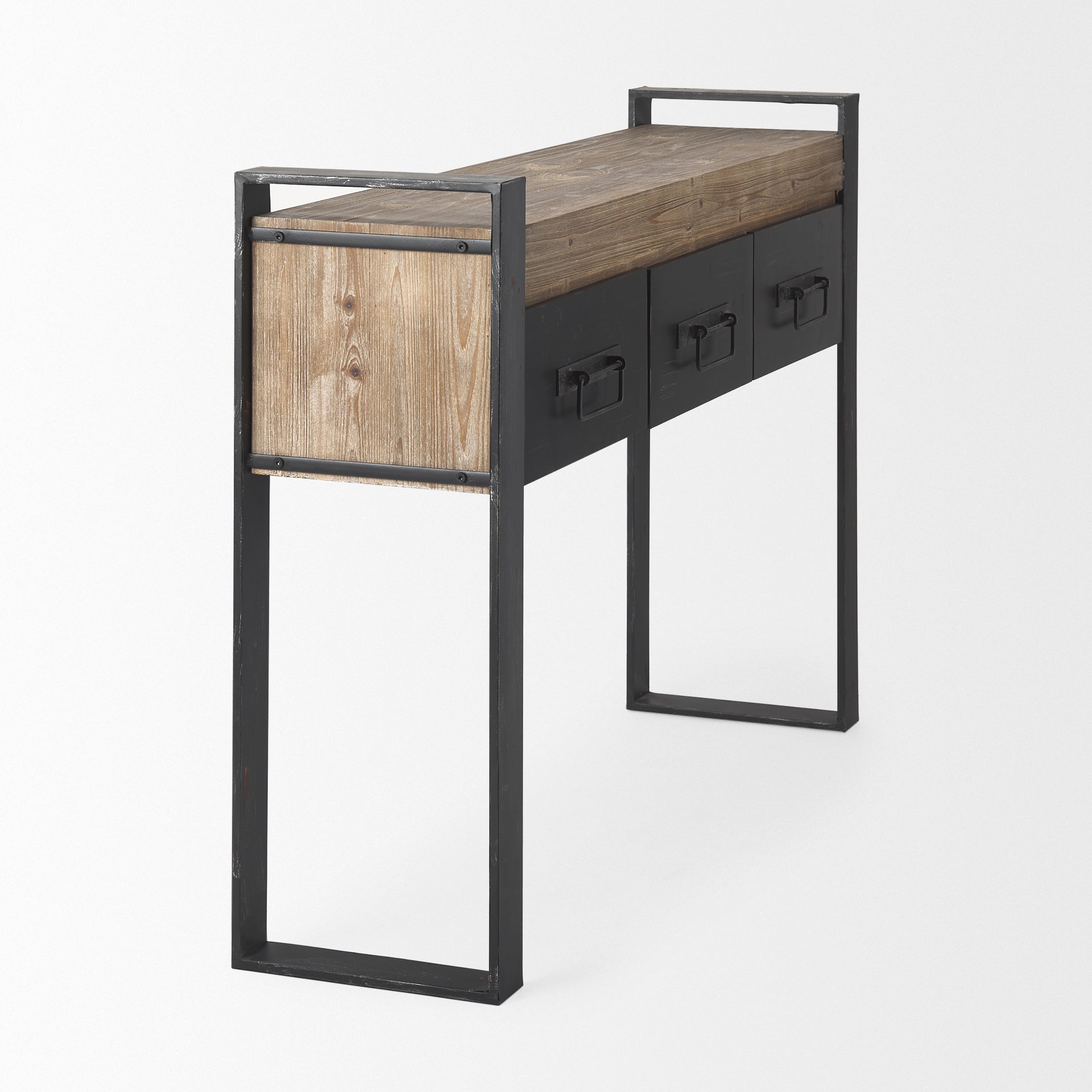 Carga Console Table Brown Wood | Black Metal - console-tables