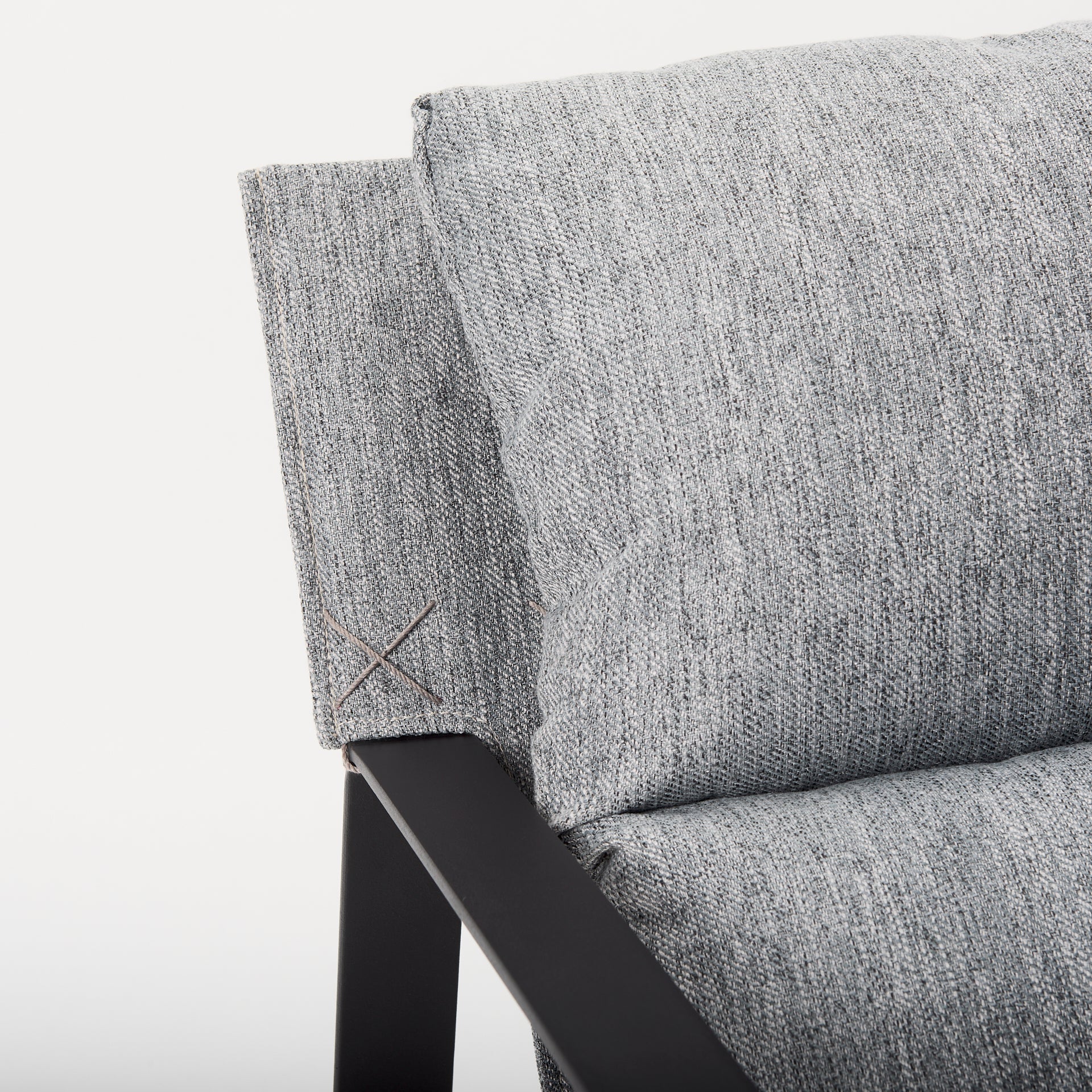 Guilia Castlerock Gray With Metal Frame Sling Accent Chair