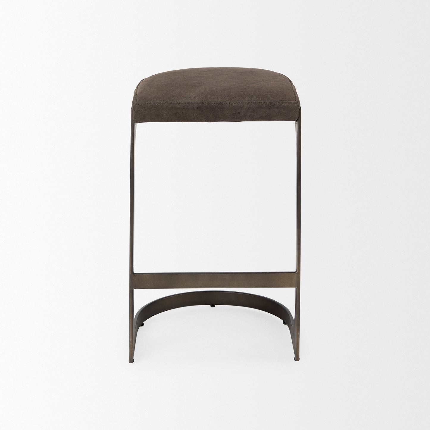 Tyson Bar Counter Stool Brown/Gray Suede | Black Metal | Counter - bar-stools