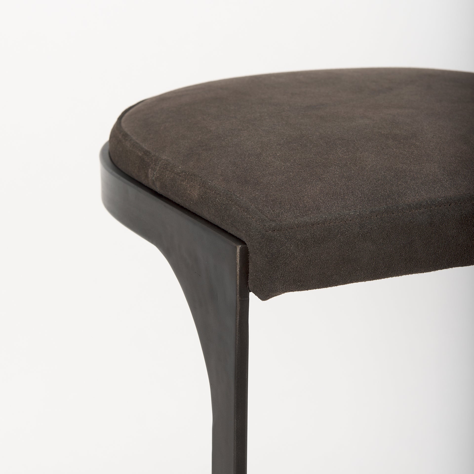 Tyson Bar Counter Stool Brown/Gray Suede | Black Metal | Counter - bar-stools