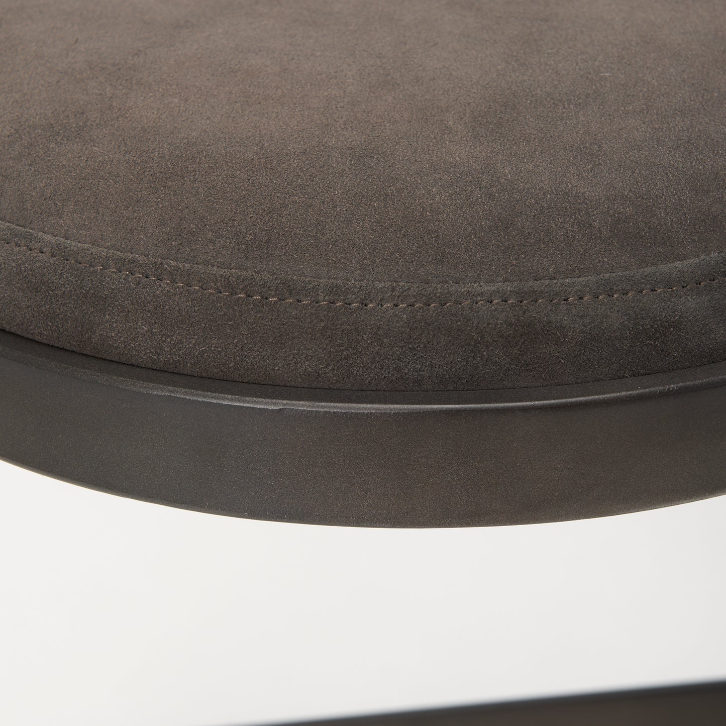 Tyson Bar Counter Stool Brown/Gray Suede | Black Metal | Counter - bar-stools