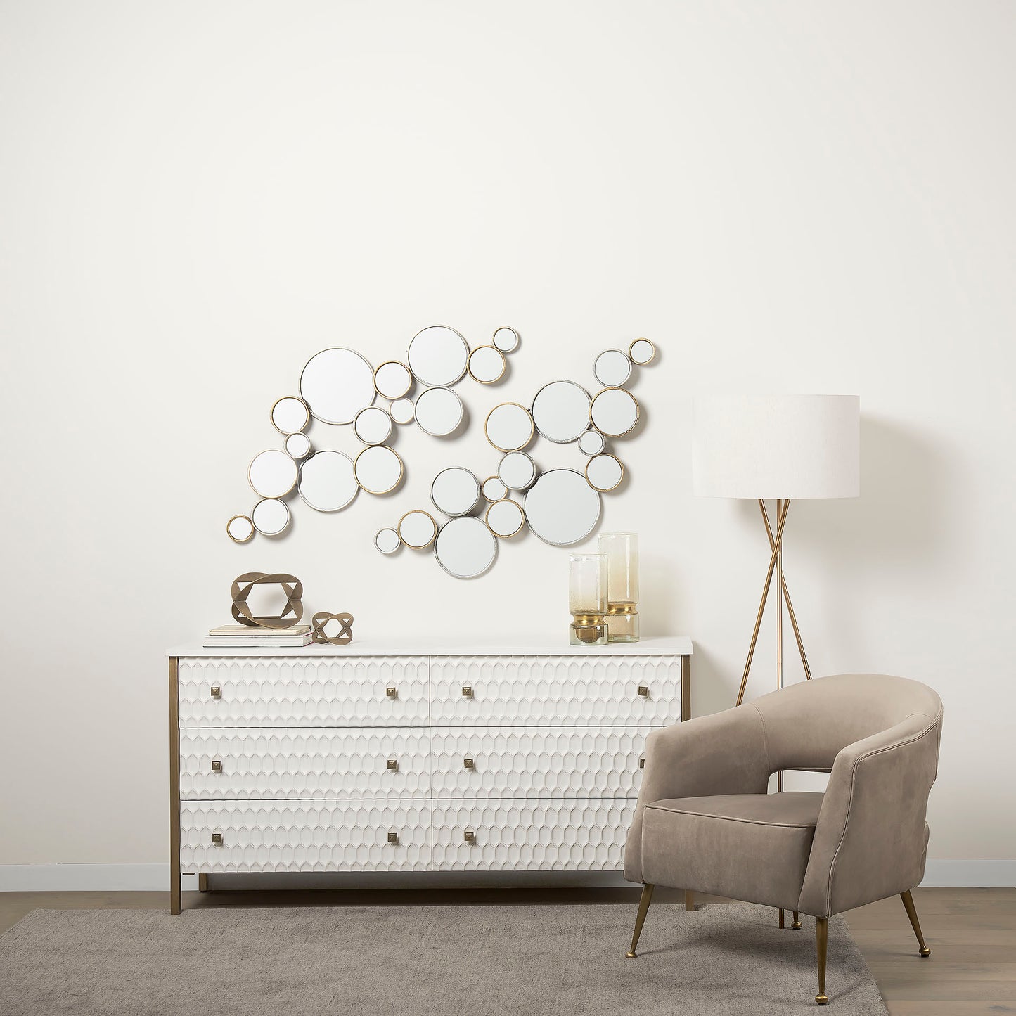 Halenday Wall Mirror Gold Metal - wall-mirrors-grouped