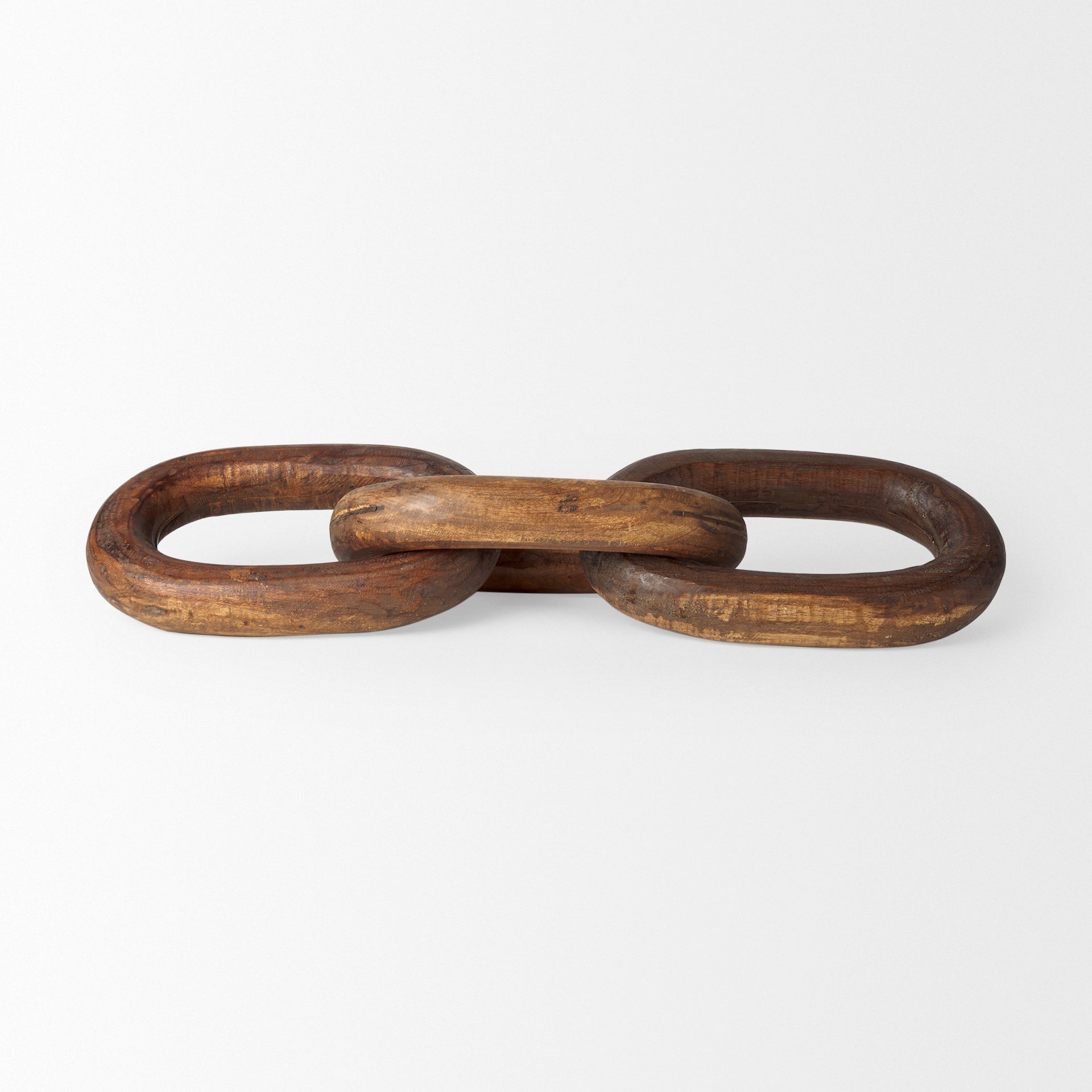 Tayla Large Medium Brown Wood Chain Link