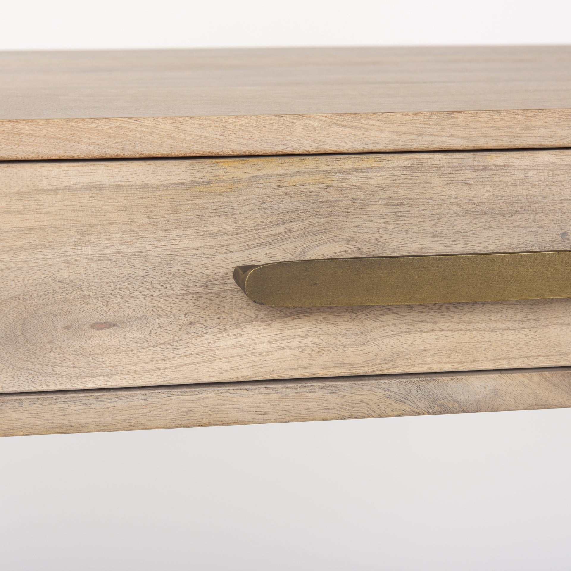 Cordell Office Desk Light Brown Wood | Gold Metal - office