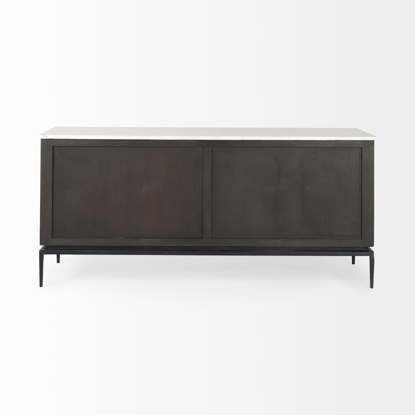 Divina Sideboard White Marble | Dark Brown Wood - sideboards-and-buffets