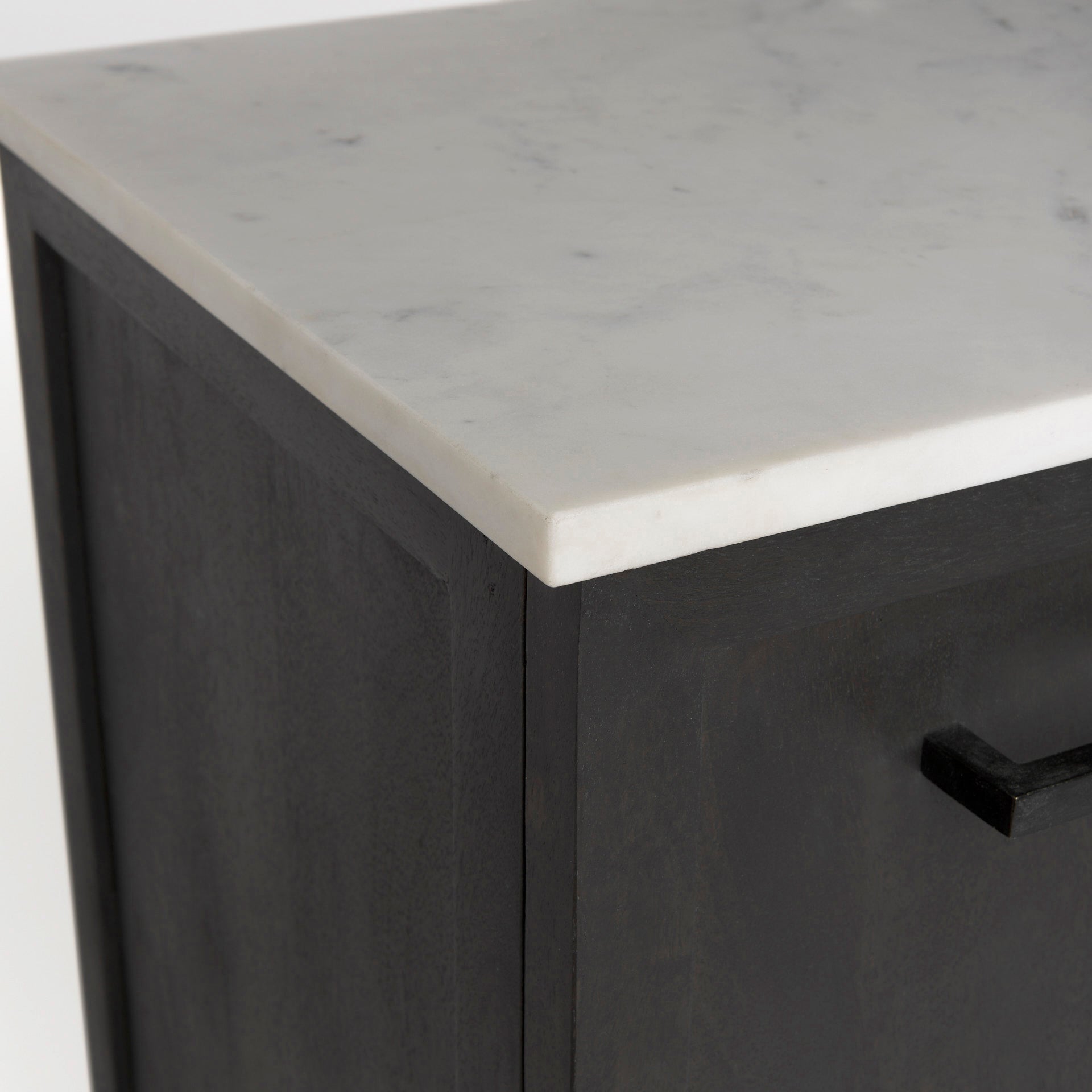 Divina Sideboard White Marble | Dark Brown Wood - sideboards-and-buffets