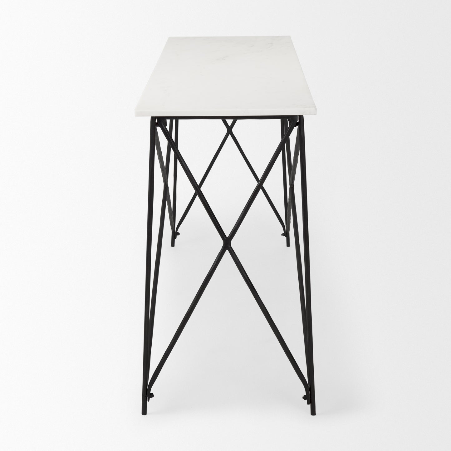 Lorlei Console Table White Marble | Gray Iron - console-tables