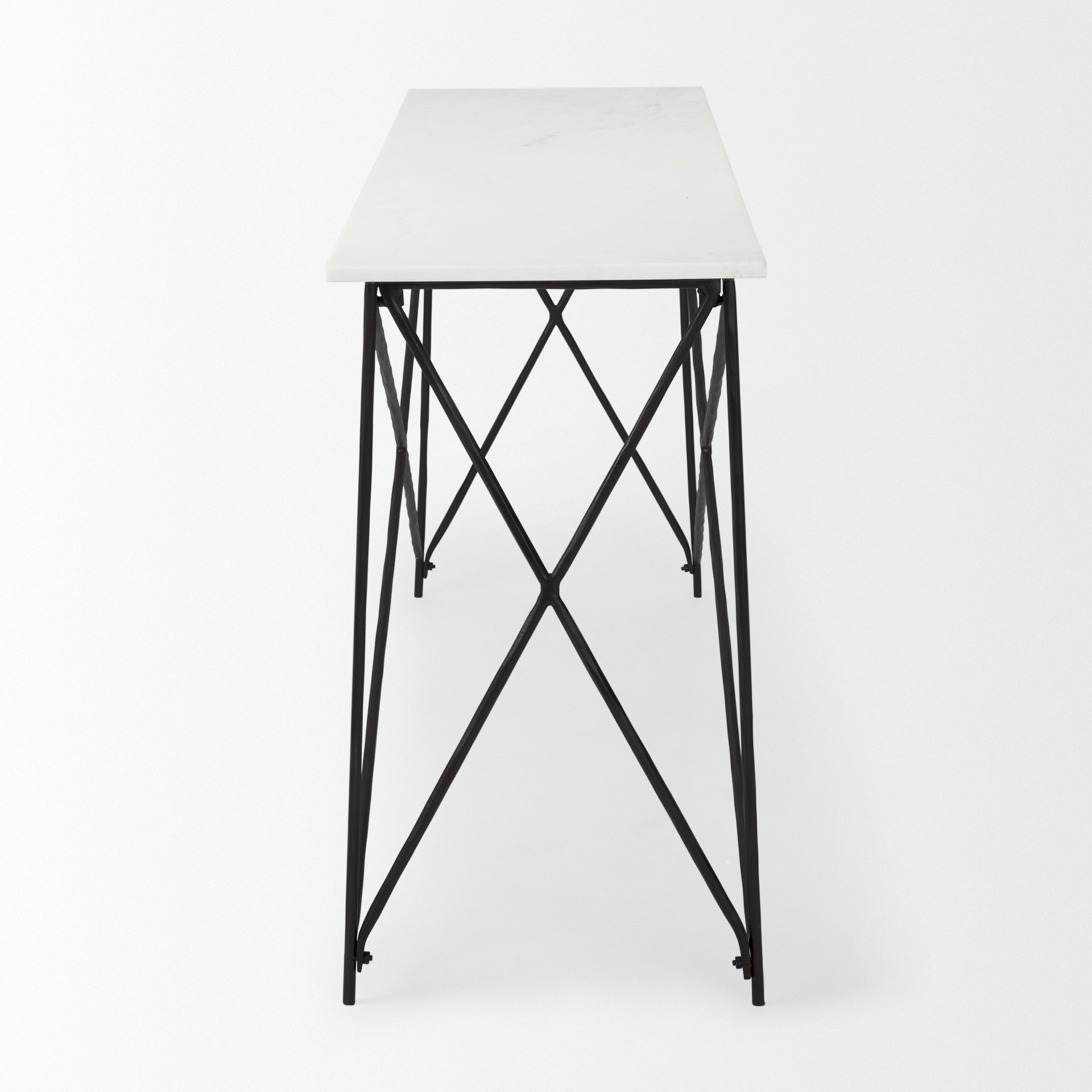 Lorlei Console Table White Marble | Gray Iron - console-tables