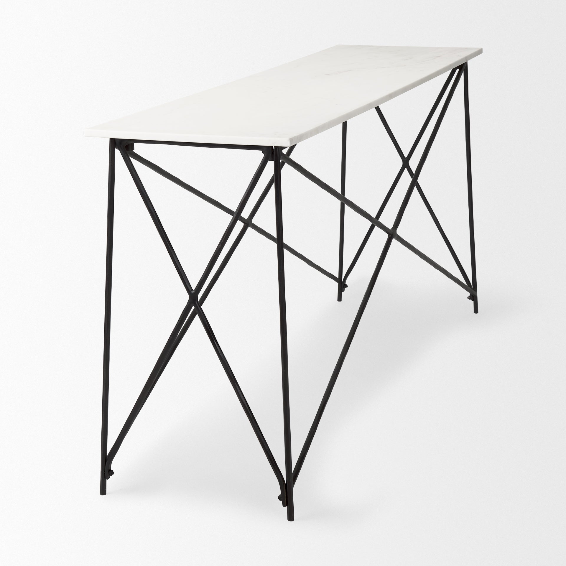 Lorlei Console Table White Marble | Gray Iron - console-tables