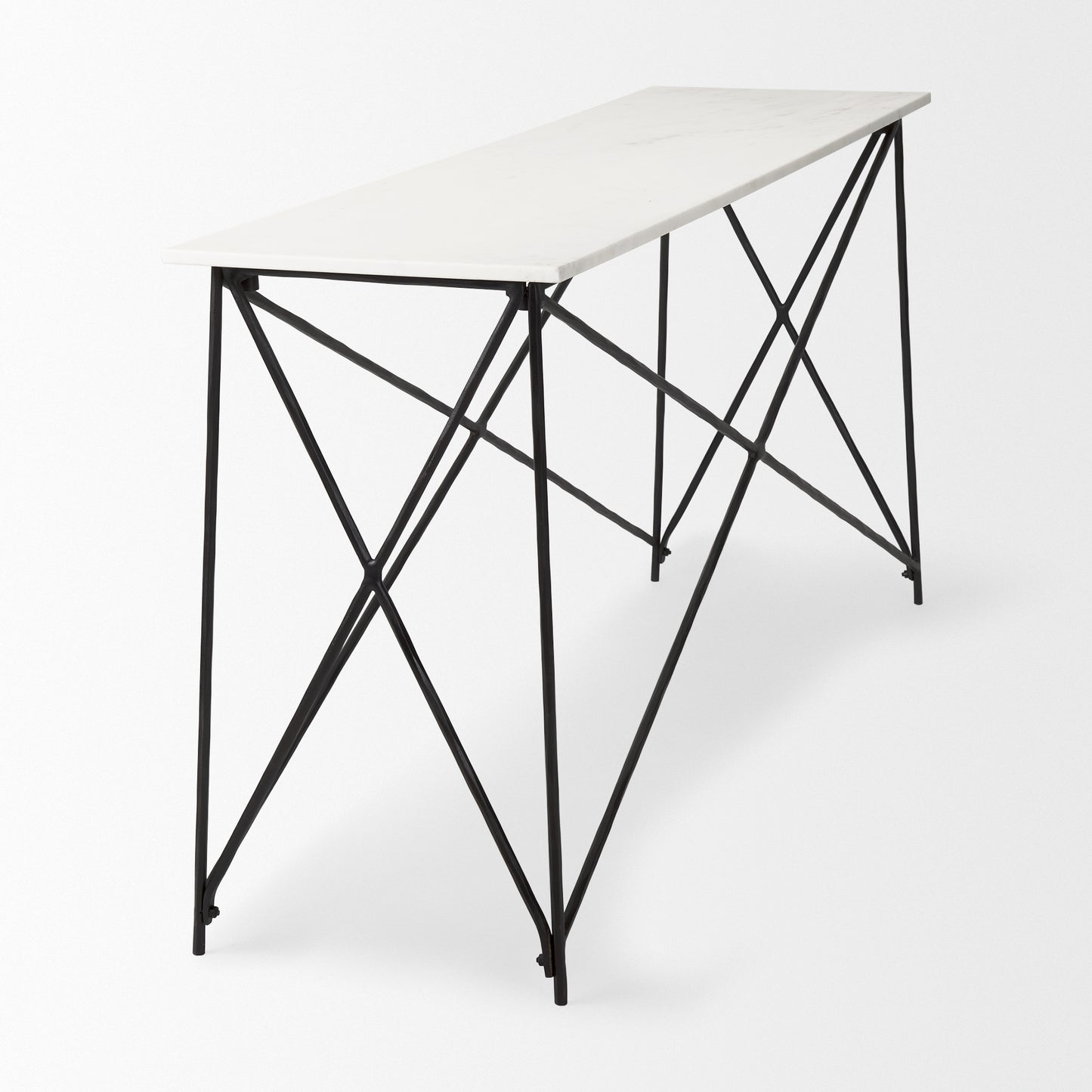 Lorlei Marble Top w/ Gray Iron Base Console Table