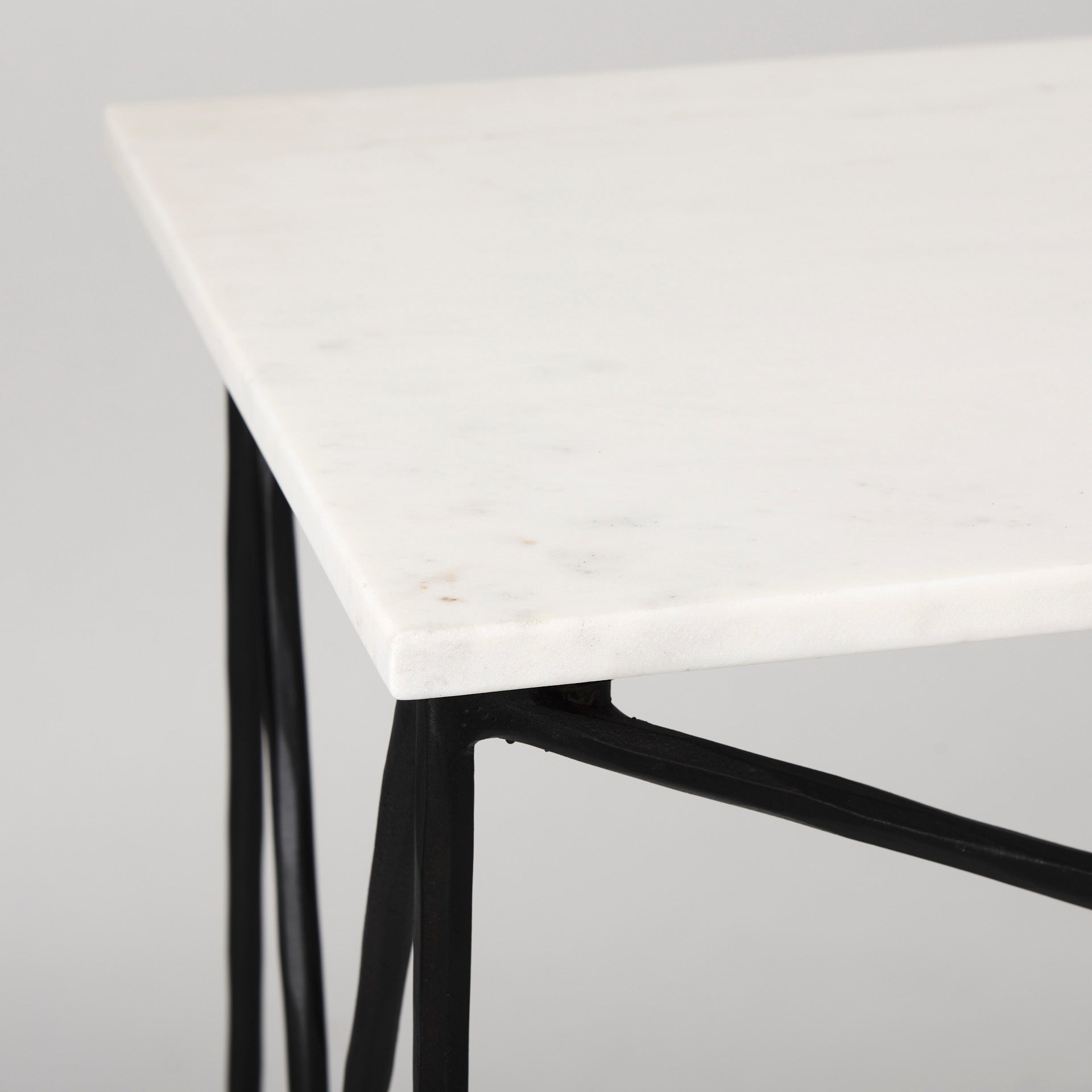 Lorlei Console Table White Marble | Gray Iron - console-tables