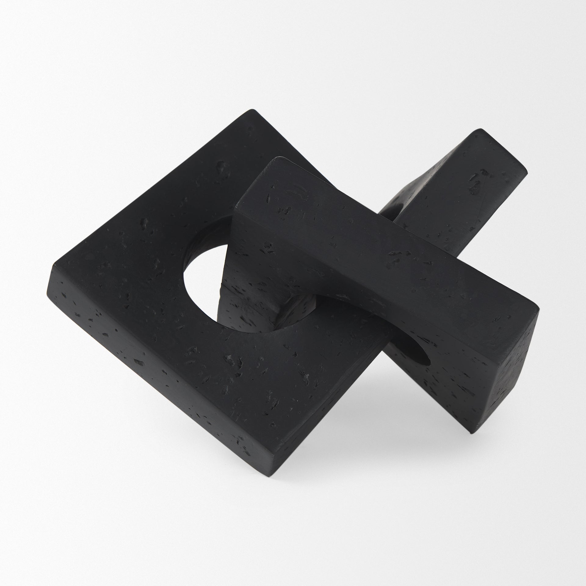 Linx  Small Matte Black Resin Sculpture Decorative Object