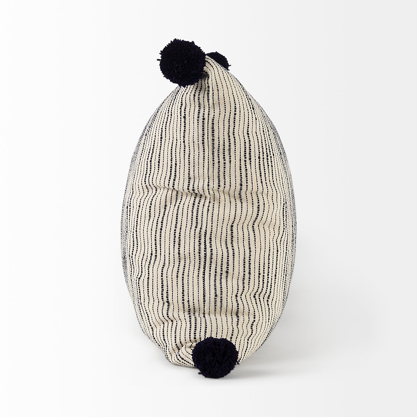Krystal 18 x 18 Cream/Black Pom Pom Pillow Cover