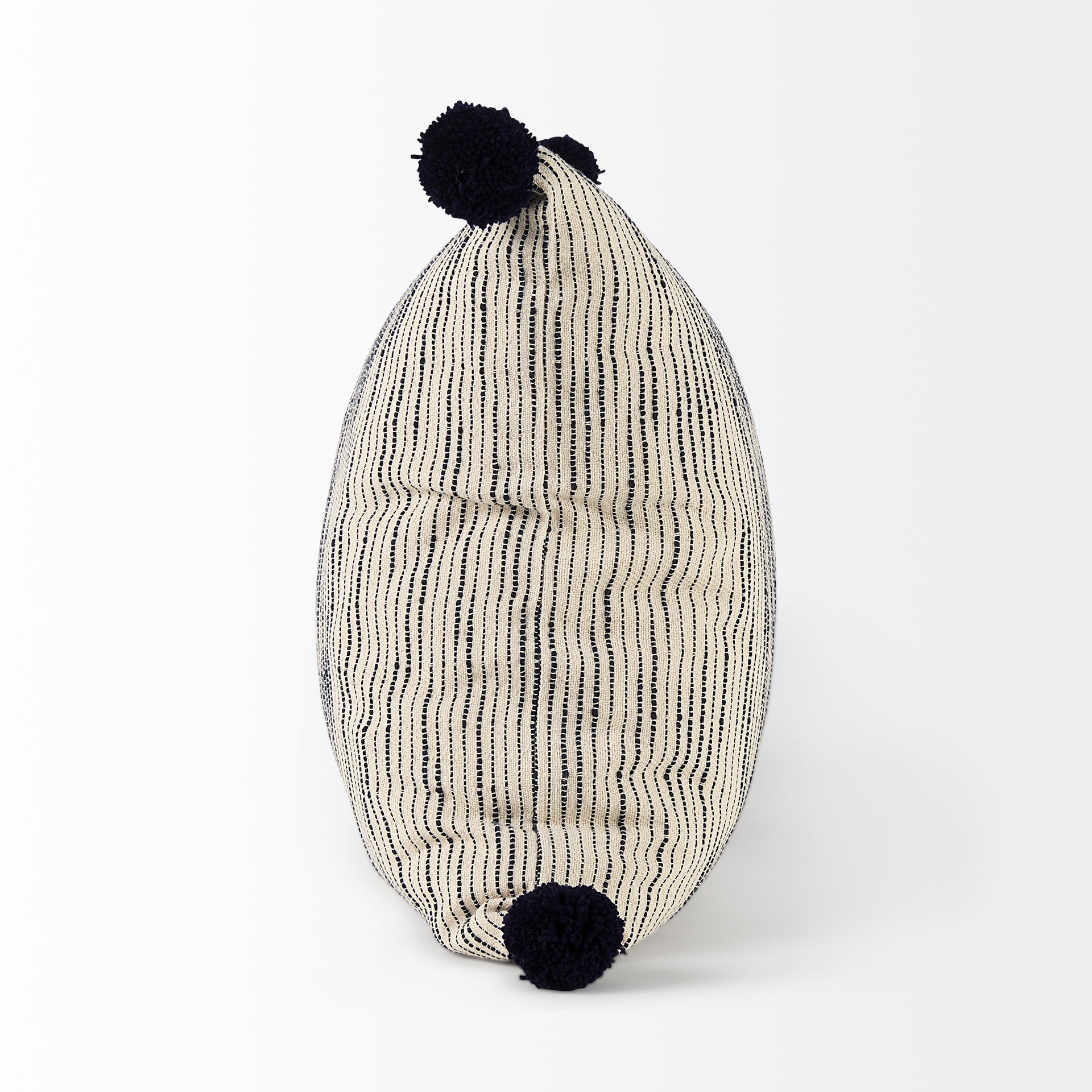 Krystal 18 x 18 Cream/Black Pom Pom Pillow Cover