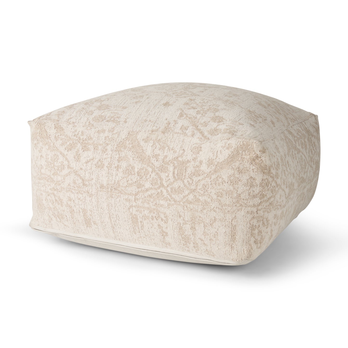 Khloe Pouf Cream | Jacquard | Large - poufs