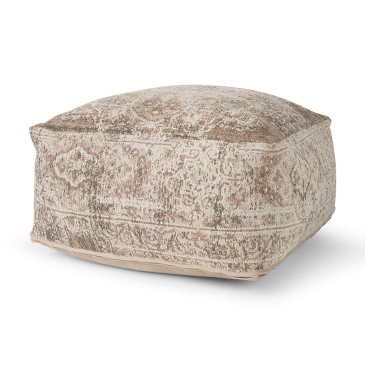 Khloe Pouf Taupe | Jacquard | Large - poufs