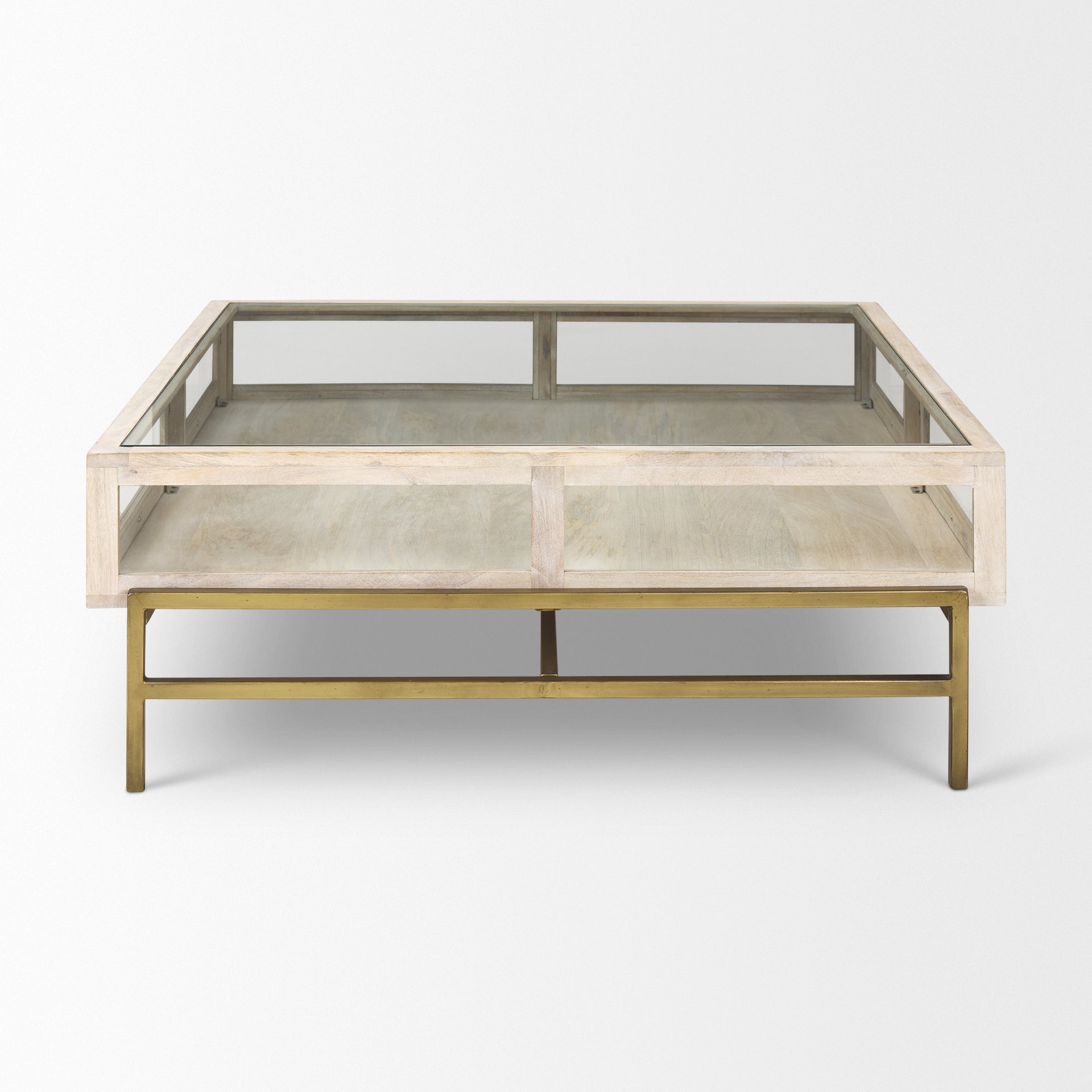 Arelius Coffee Table Series White Wood | Gold Metal | Square - coffee-tables