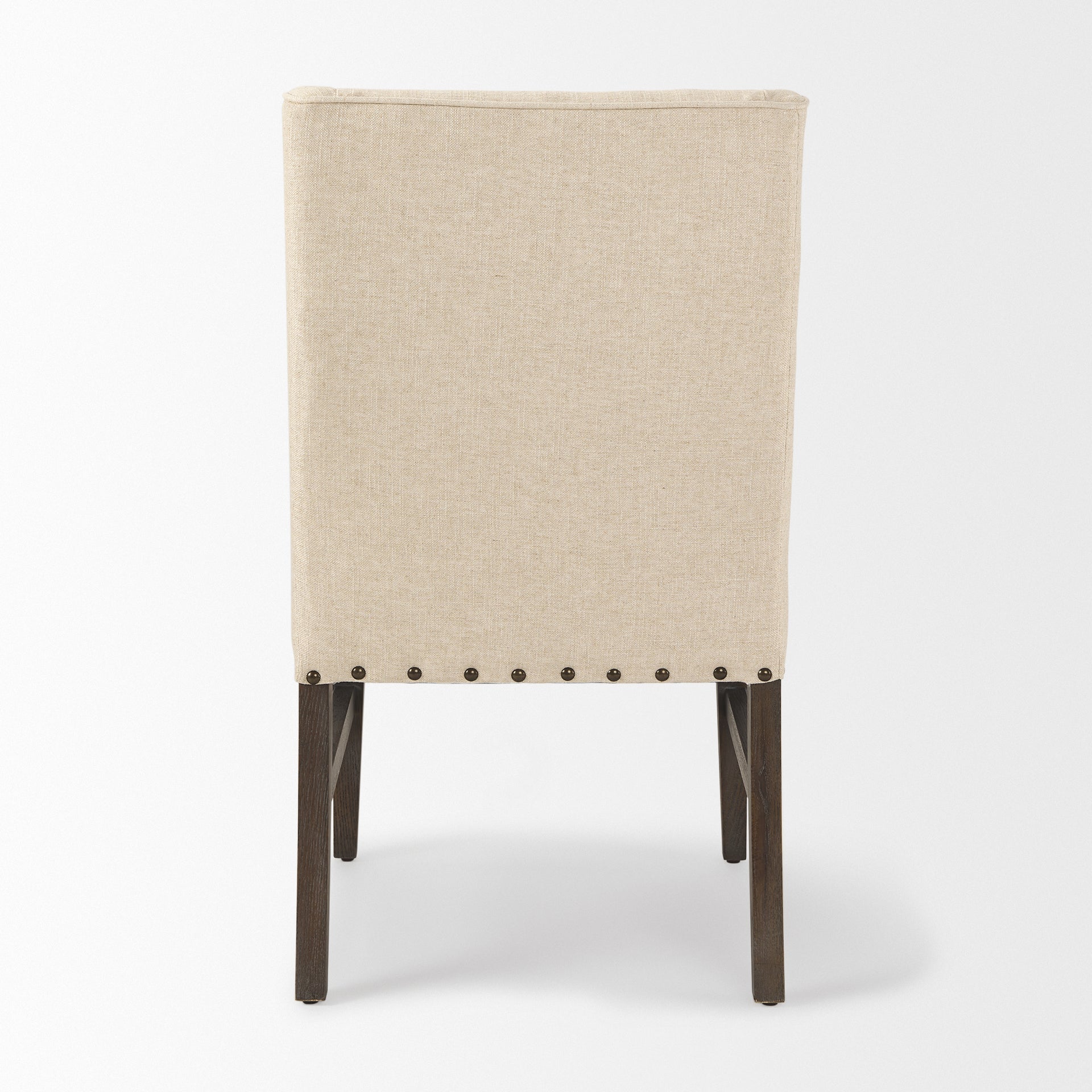 Kensington Dining Chair Medium Brown Wood | Cream Fabric - dining-chairs