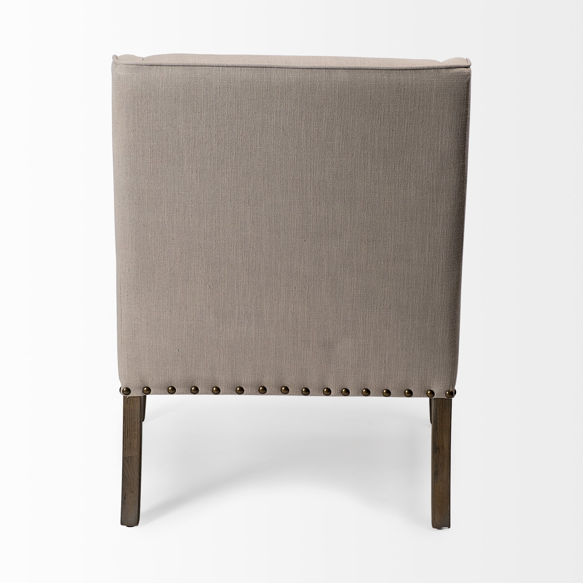 Kensington Beige Linen Fabric and Wood Accent Chair
