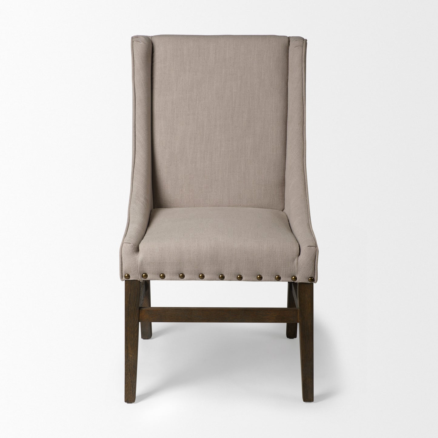 Kensington Dining Chair Beige Fabric | Brown Wood