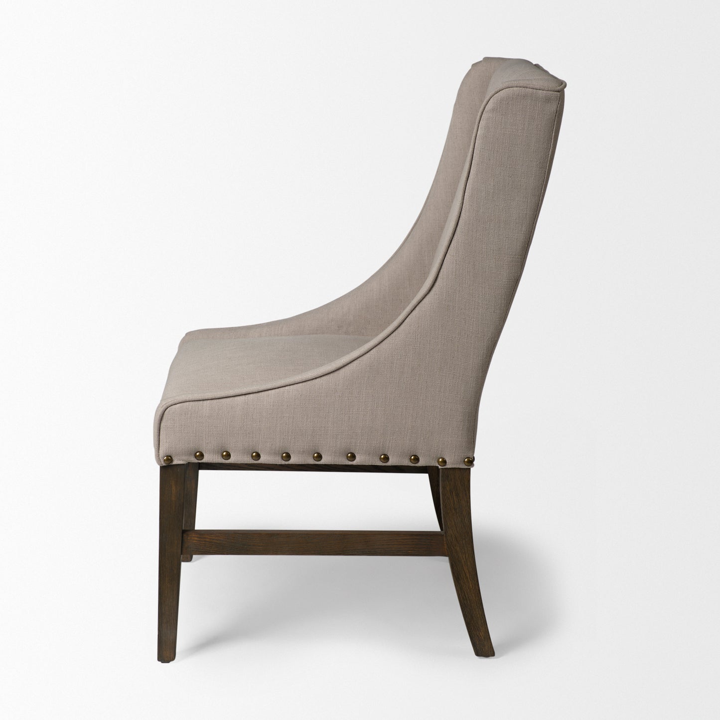 Kensington Dining Chair Beige Fabric | Brown Wood