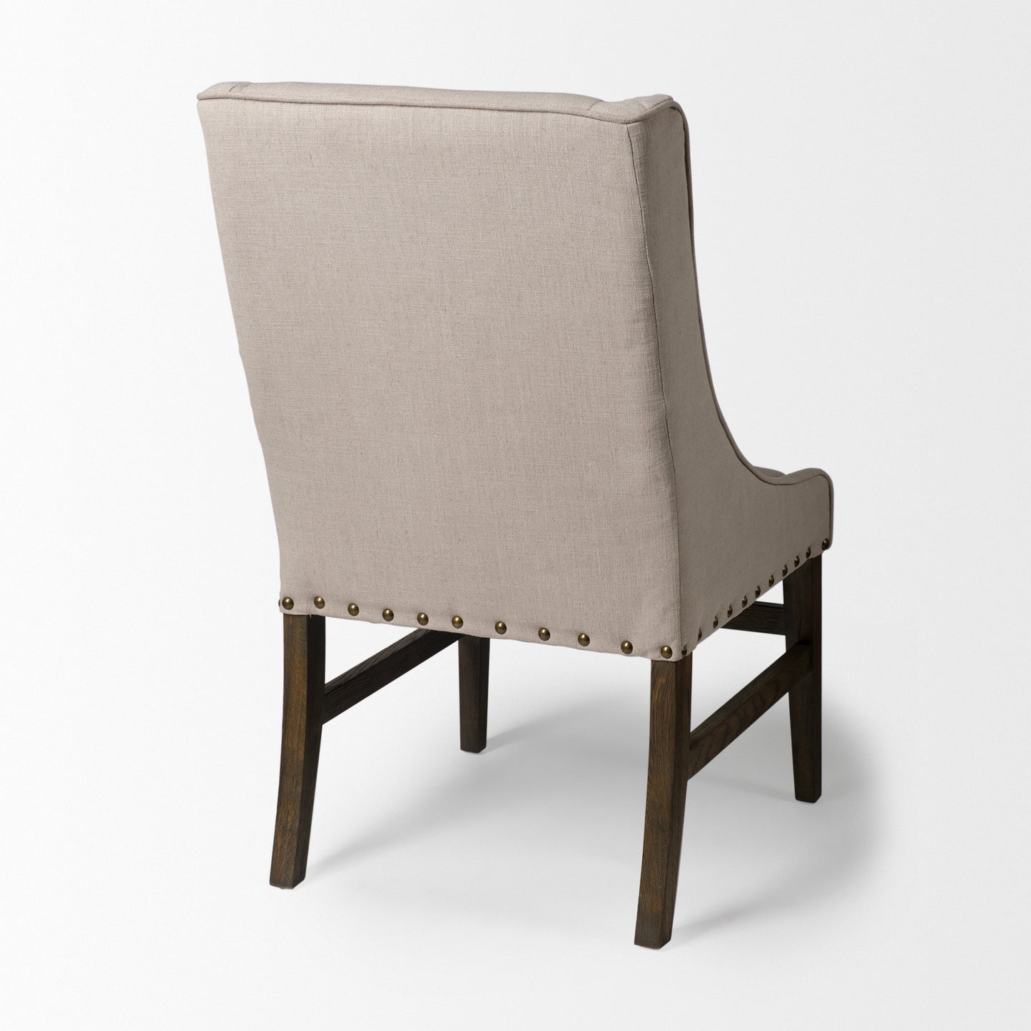 Kensington Dining Chair Beige Fabric | Brown Wood