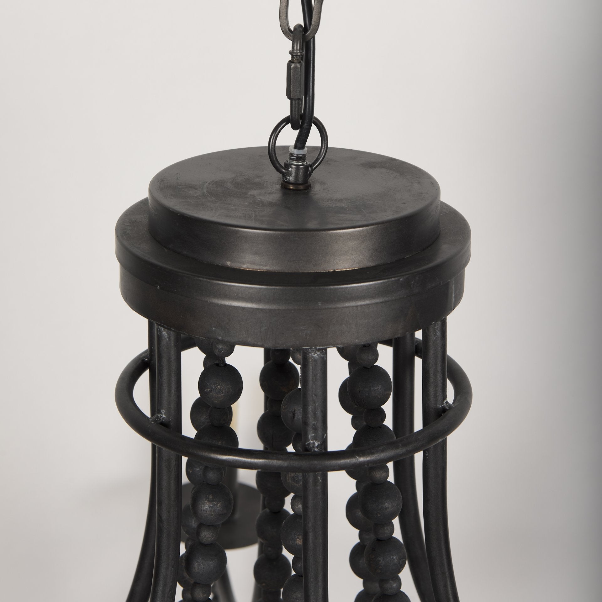 Selma Chandelier Black Wood | Black Metal - chandeliers