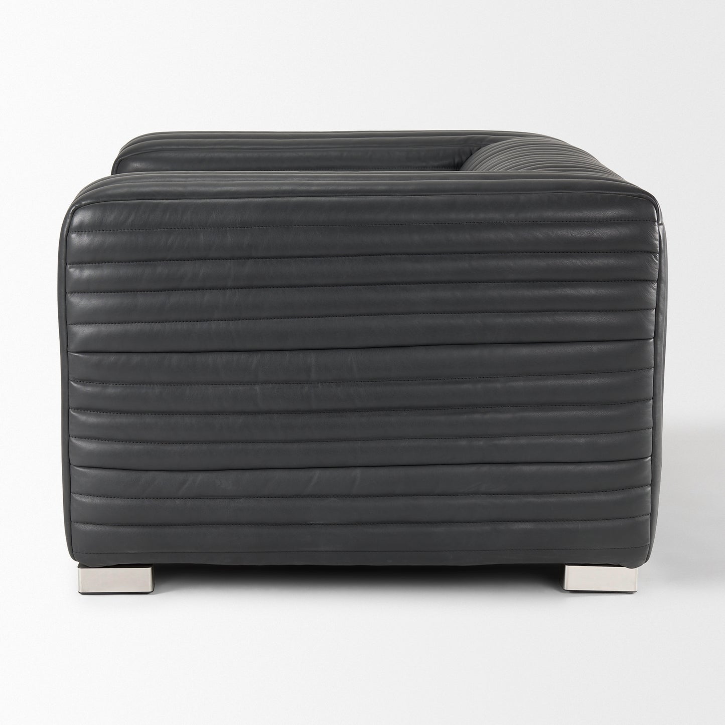 Ricciardo Black Leather Upholstered Arm Chair