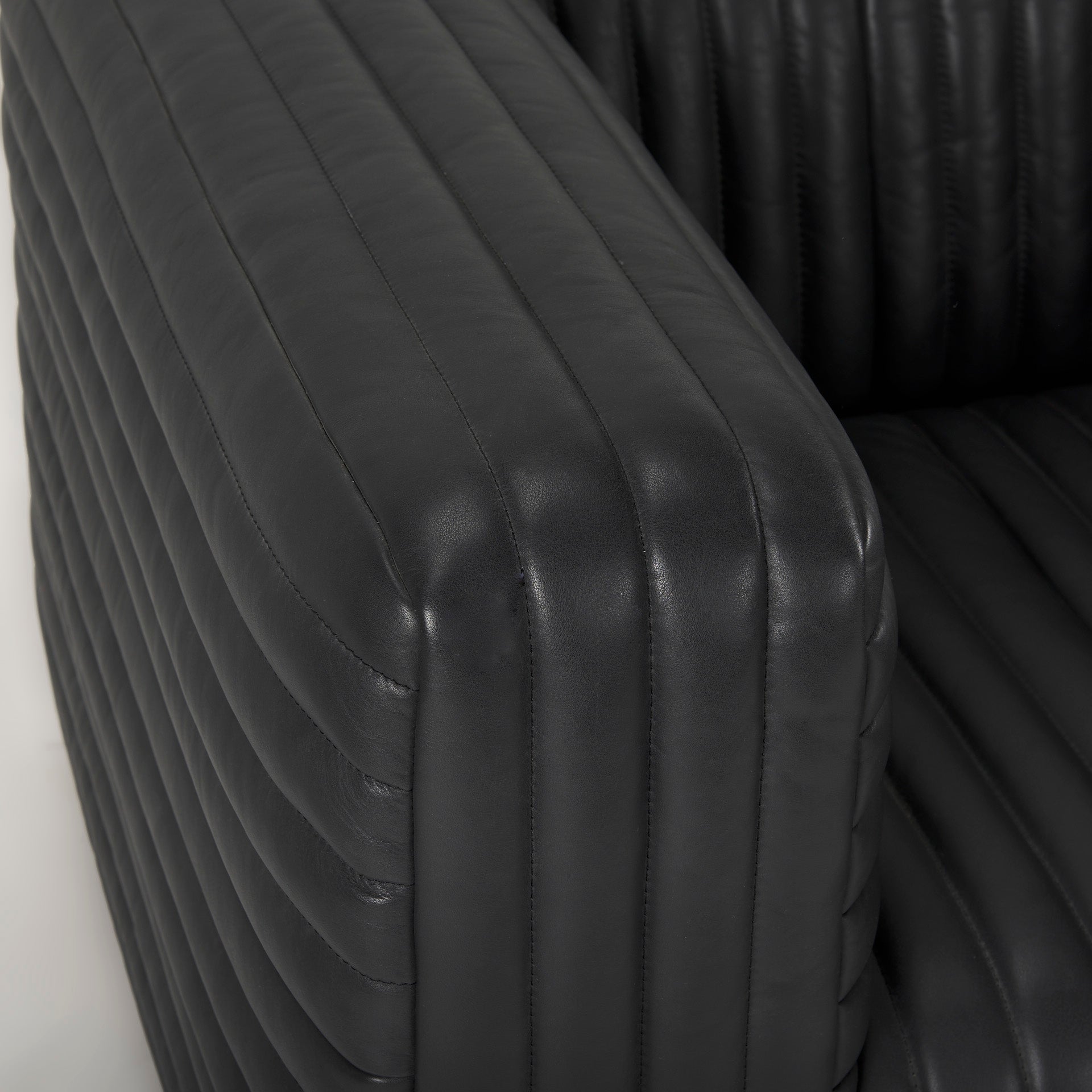 Ricciardo Black Leather Upholstered Arm Chair