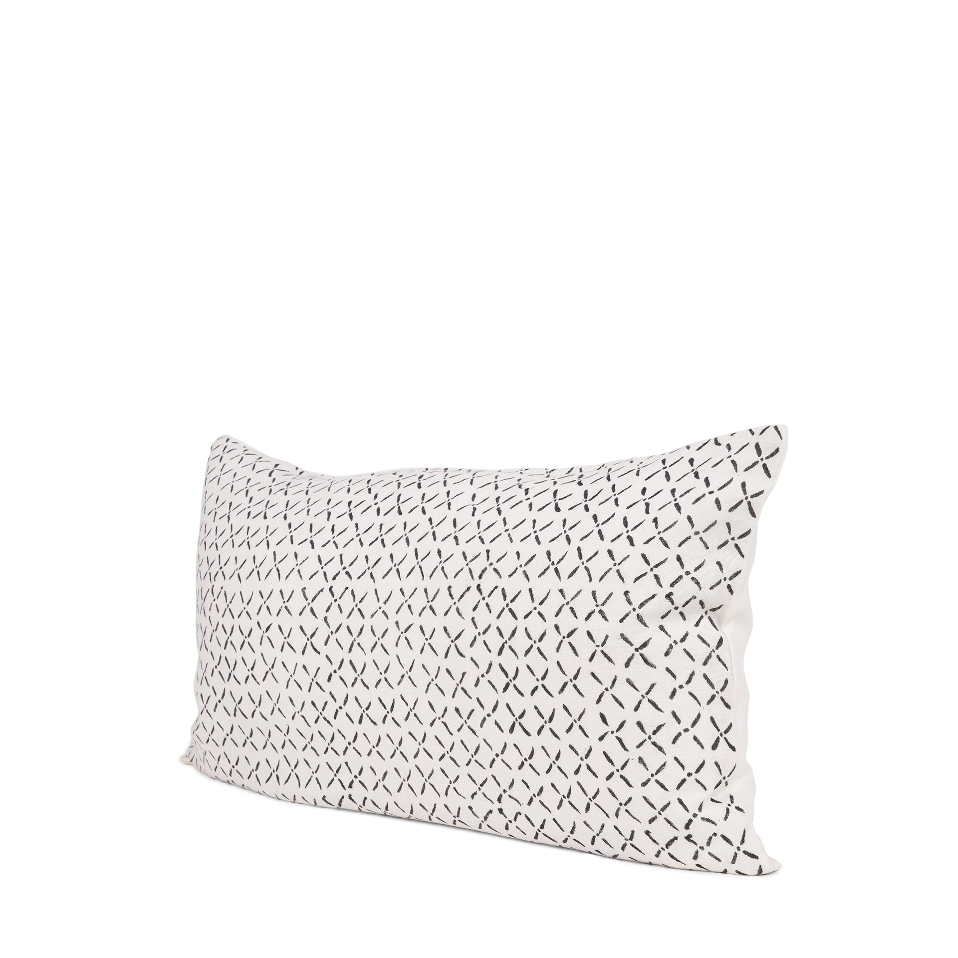 Jayden 14x26 Cream w/ Black Print Linen Lumbar Pillow Cover