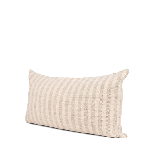 Jace 16x28 Cream w/ Beige Stripe Lumbar Decorative Pillow Cover