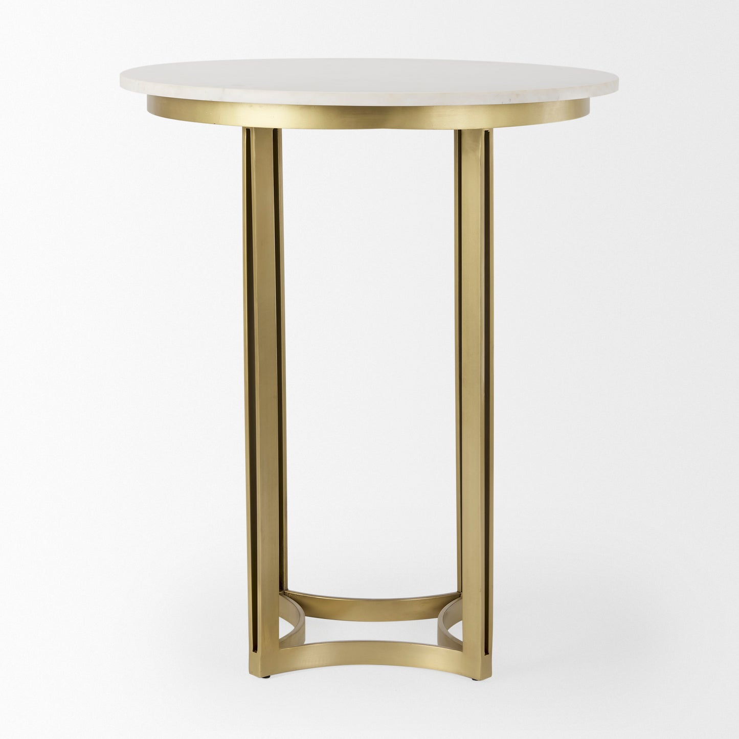 Tanner Bistro Table Whte Marble | Matte Gold