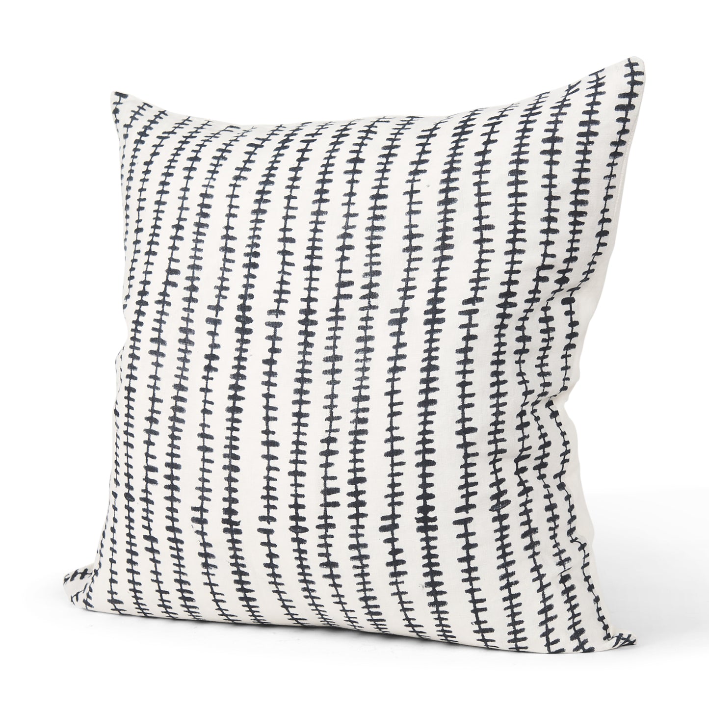 Jenna 22x22 Cream w/ Black Print Linen Square Decorative Pillow Cover