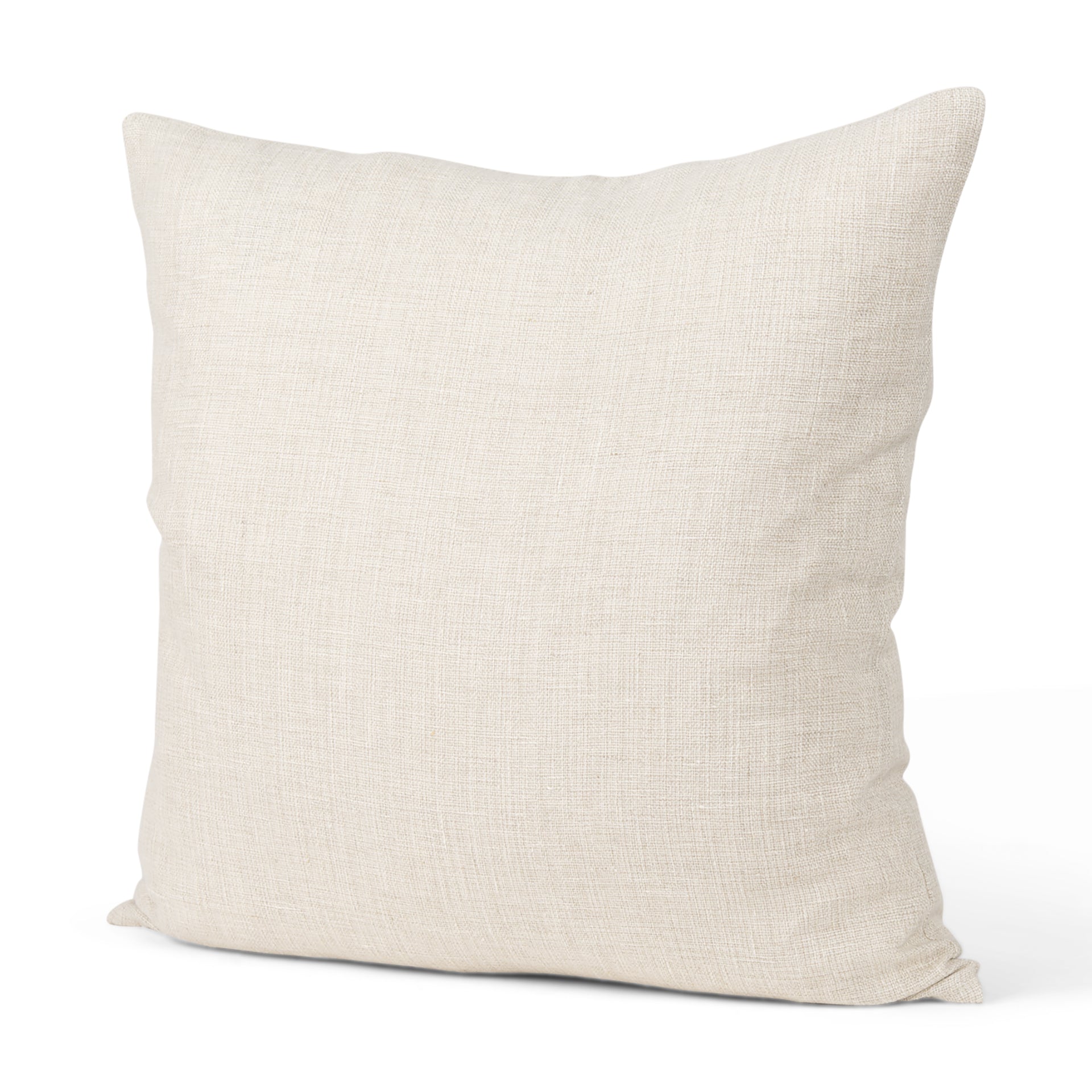 Jacklyn 22x22 Cream Linen Square Decorative Pillow Cover