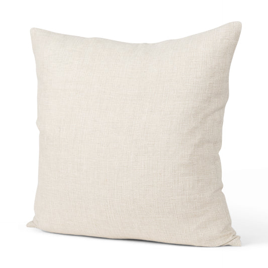 Jacklyn 22x22 Cream Linen Square Decorative Pillow Cover