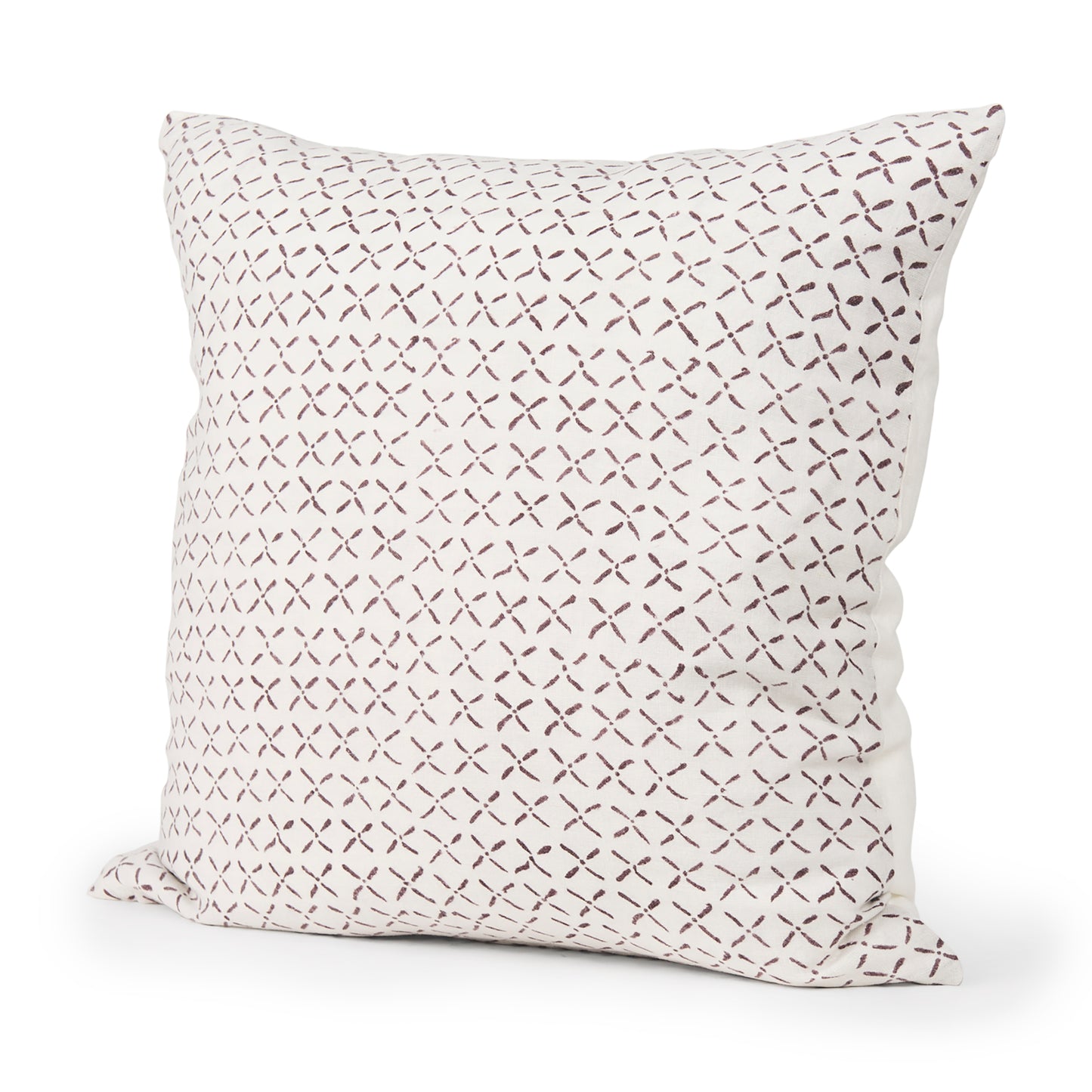 Jayden Cream w/ Merlot Print Linen Square Pillow Cover