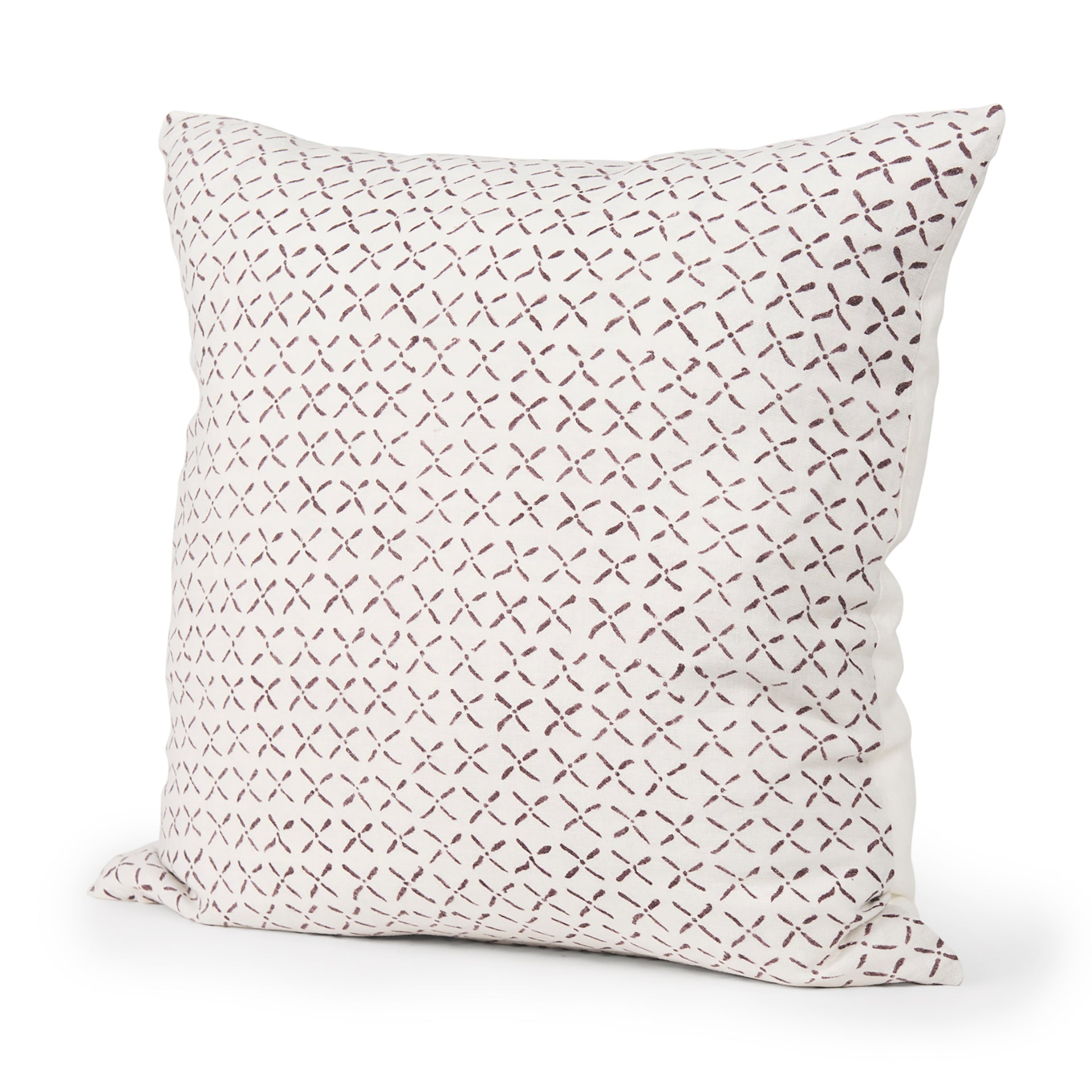 Jayden Cream w/ Merlot Print Linen Square Pillow Cover